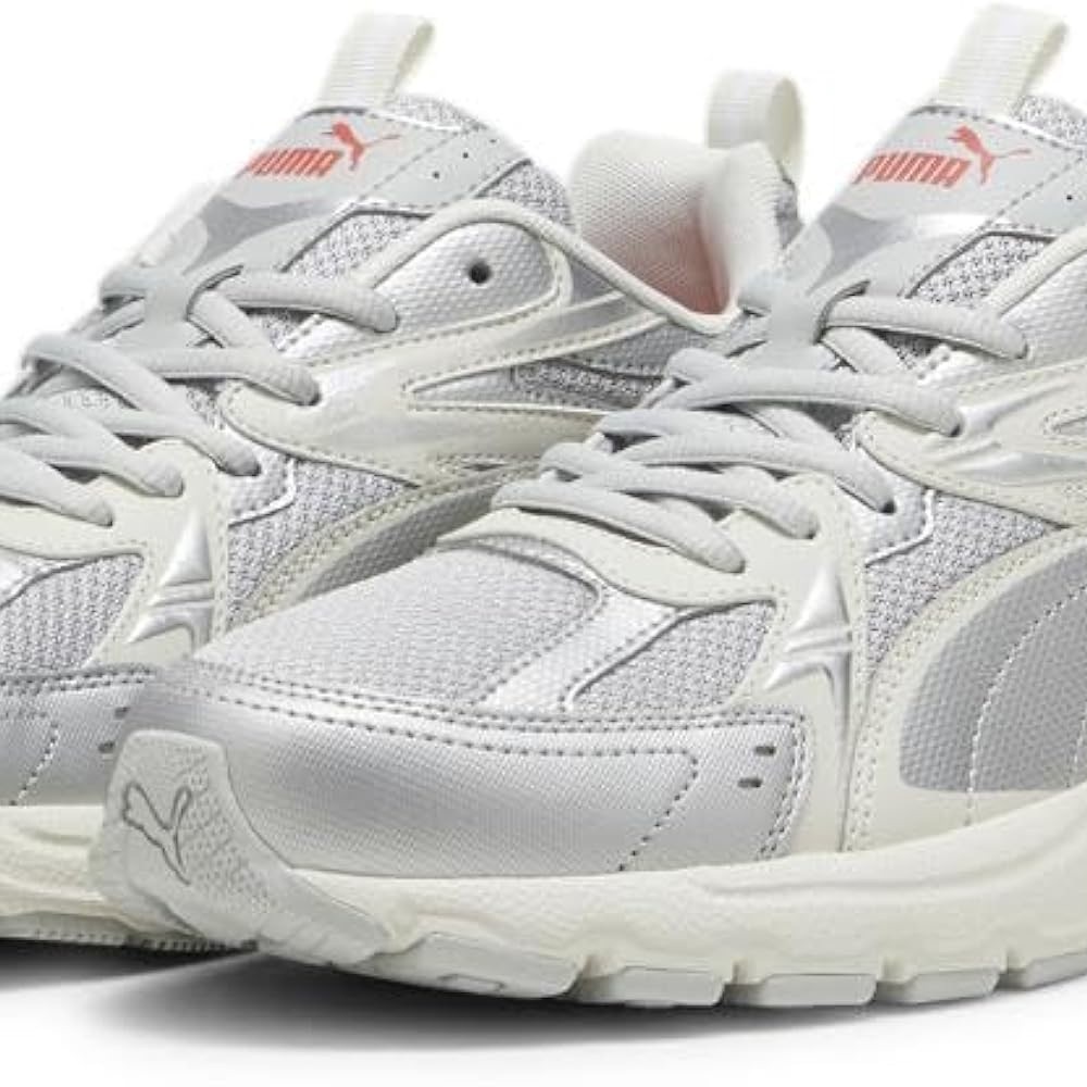 Puma Silver and White Athletic Shoes with Chunky Design and Cushioned Sole - Picture 4 of 7
